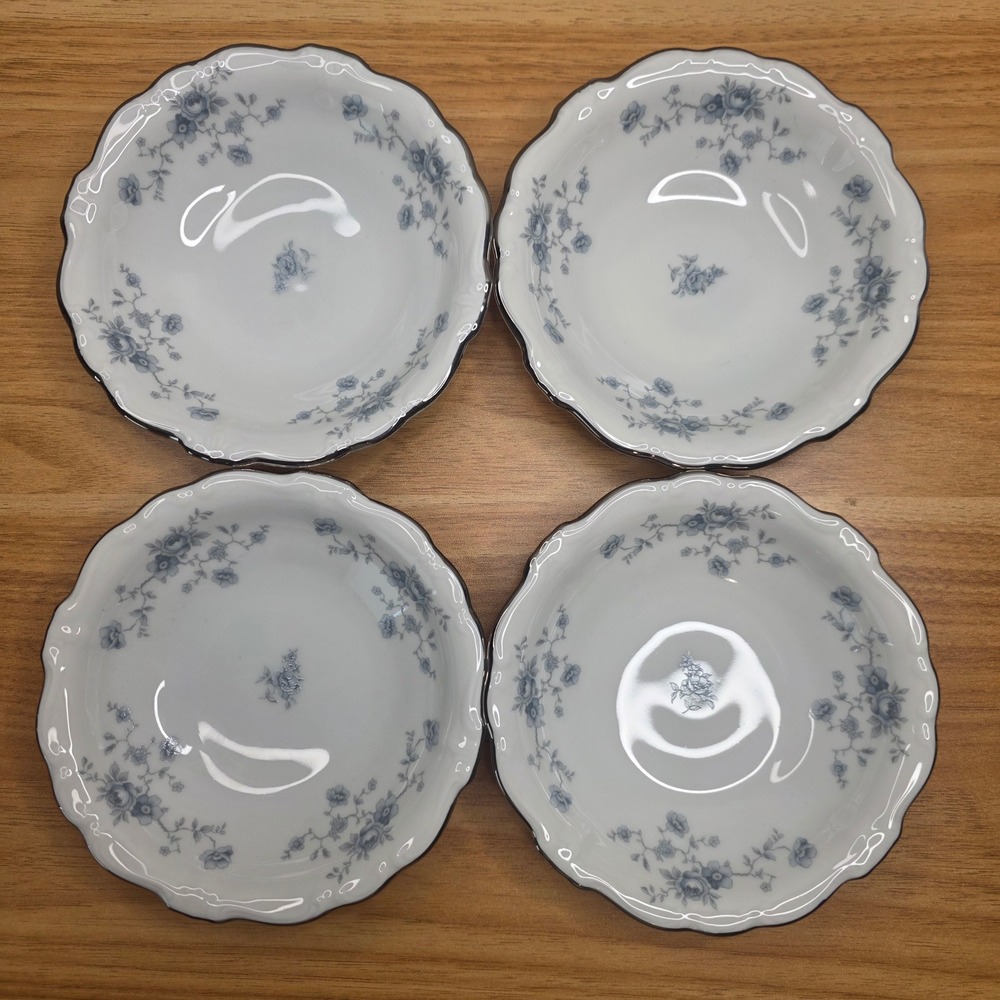 Johann Haviland Bavaria Germany Blue Garland Fruit Bowls Dessert 5 1/8" Set of 4